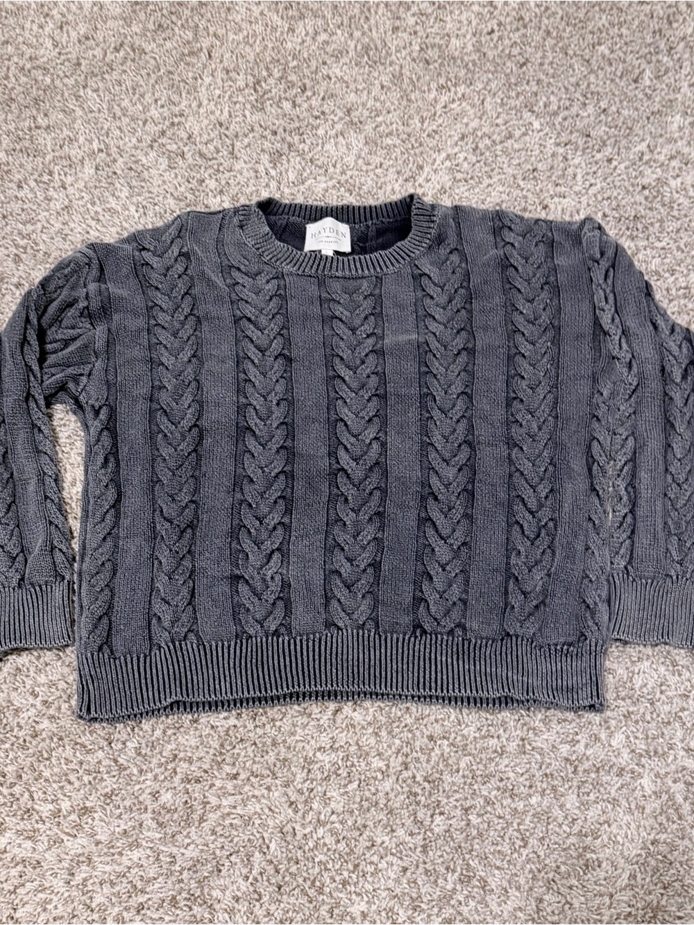 Hayden Washed Cable Crewneck Sweater - NWOT